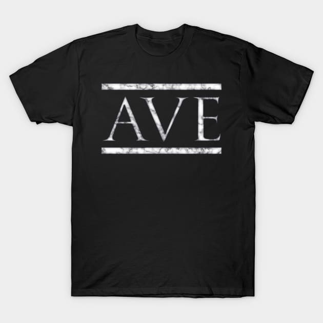 Ave, Roman Latin Greeting and Farewell in Marble T-Shirt by SolarCross